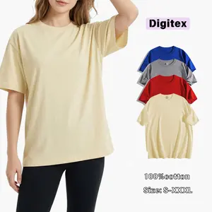 Digitex Women’s Trendy Short Sleeve Crew Neck Loose Fit T-Shirt, Lightweight Cotton Workout Tee for Summer Gym, Casual Wear, and Everyday Comfort Fabric Tshirt