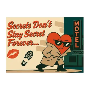 Anonymous Cheater Prank Postcard - "Secrets Don't Stay Secrets Forever" - Funny, Dramatic, and Harmless Prank Mail for Exes and Secret Swipers