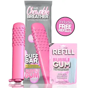 Chewable Stick Essential Oil for Aromatherapy, 3‑Piece Trial Pack with Refill, Fresh Breath & Healthy Habits