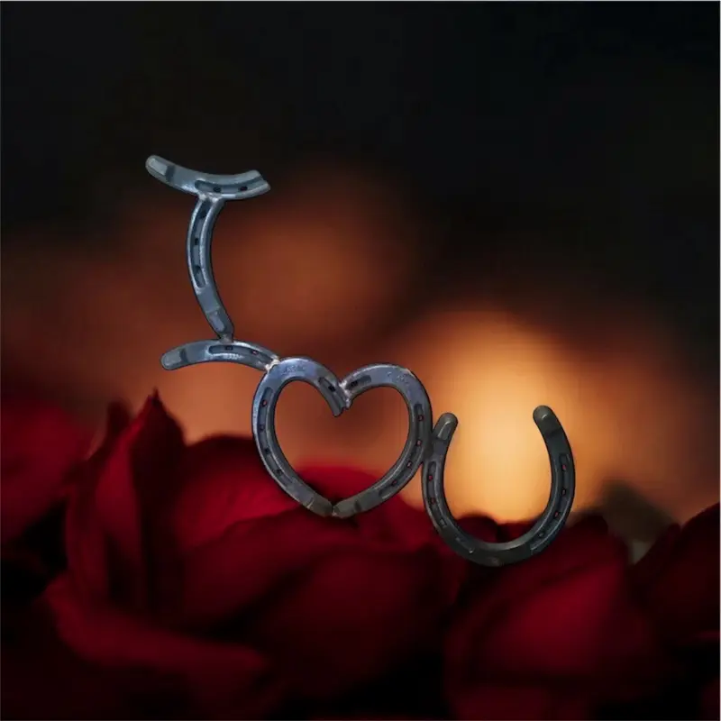 Rustic Horseshoe "I Love You" Wall Art Handmade Western Decor Romantic Gift for Valentine’s Day Unique Home Decor