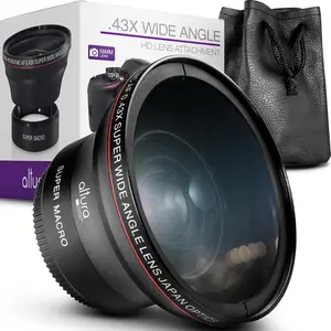 58MM 0.33x HD Wide Angle Lens with Macro-Attaches to 58MM Thread Thread (Not Camera Body)-DSLR Accessories For T7,T7i,T8i,T6i,T6s,T6,SL2,SL3,00D,77D,80D