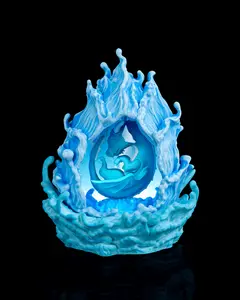 Tidecaller Dragon Egg Lamp – 3D Printed Water Dragon Table Lamp with G9 LED Light