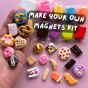 DIY Nostalgic Clay Magnet Making Kit For Beginners- Make 20 Clay Magnets