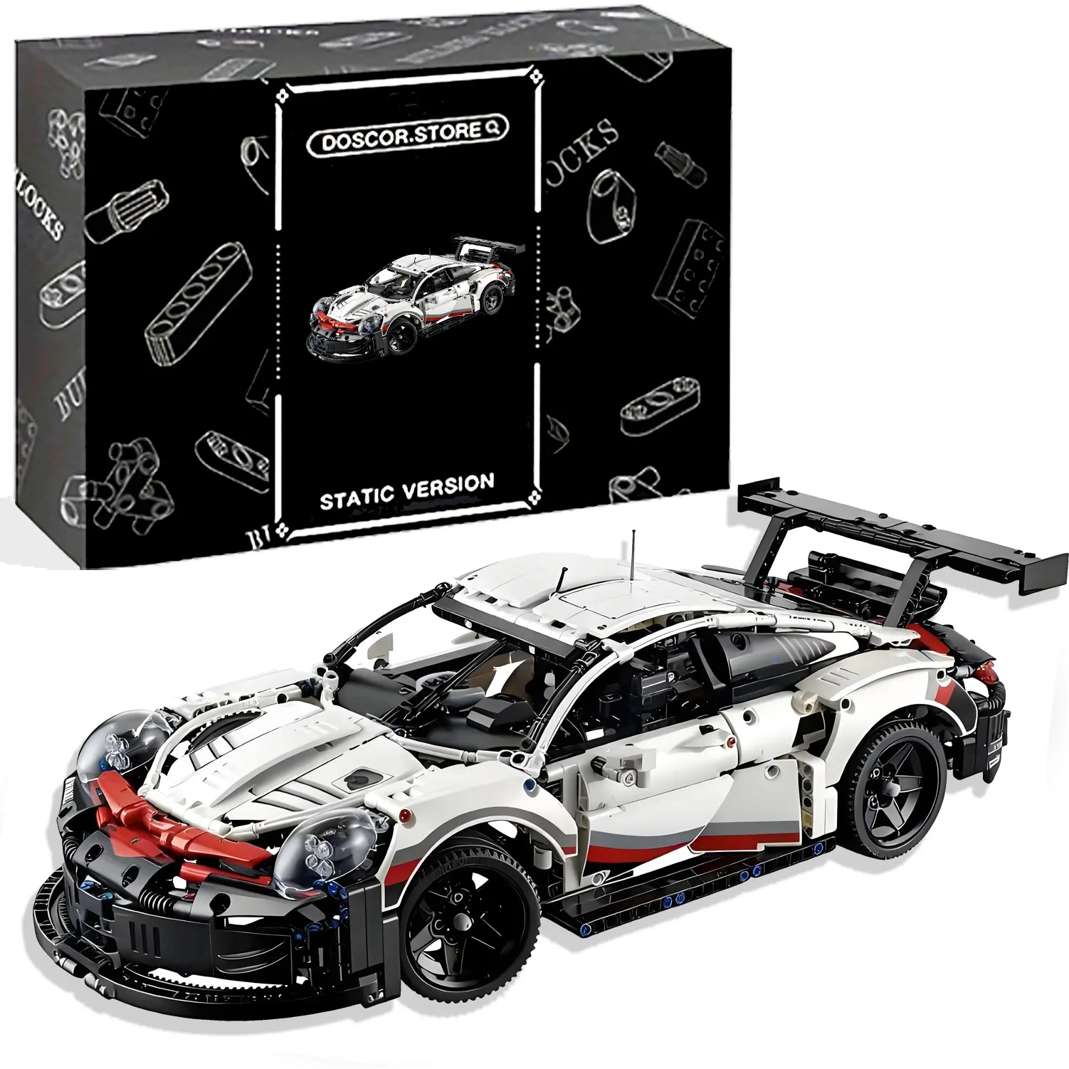 Technic RSR Race Car Model Building Kit, 1580 Pieces, 20 inches long,  Advanced Replica, Exclusive Collectible Set, Gift for Kids, Boys & Girls