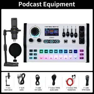 For Streamers & Creators – HoneySonic Live Sound Card with DSP Noise Reduction, 48V Phantom Power, Voice Changer & 8 Effects, 3000mAh Battery, OTG Digital Audio – Perfect for Gaming, Podcast, Karaoke, Recording – Compatible with iPhone, Android, PC.