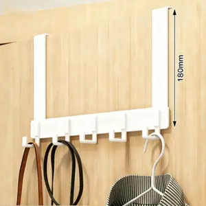 18cm high over-the-door hook rack, easy to install without drilling. Ideal for hanging hats, keys, this space-saving storage solution is suitable for hallways, bathrooms, bedrooms, homes, dormitories and other places. Aluminium Organiser Wall Installation