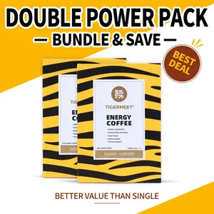 TIGERMEET Energy Coffee 2-Pack (12 Sachets) – Herbal Coffee Blend for Daily Energy & Focus | Bundle & Save