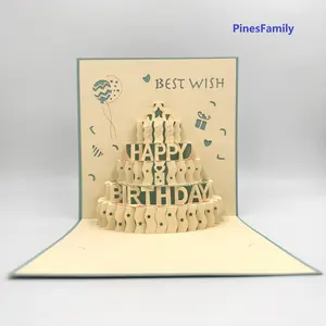3D Pop Up Birthday Cake Happy Birthday Greeting Card
