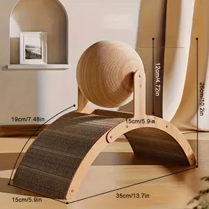 Durable Sisal Rope Cat Scratching Post Scratcher with Ball Toy Vertical Scratching Post for Paw Care and Entertainment, Cat Scratching Post Sisal Rope Post  Sturdy Construction, Cat Furniture, All-Season Use.