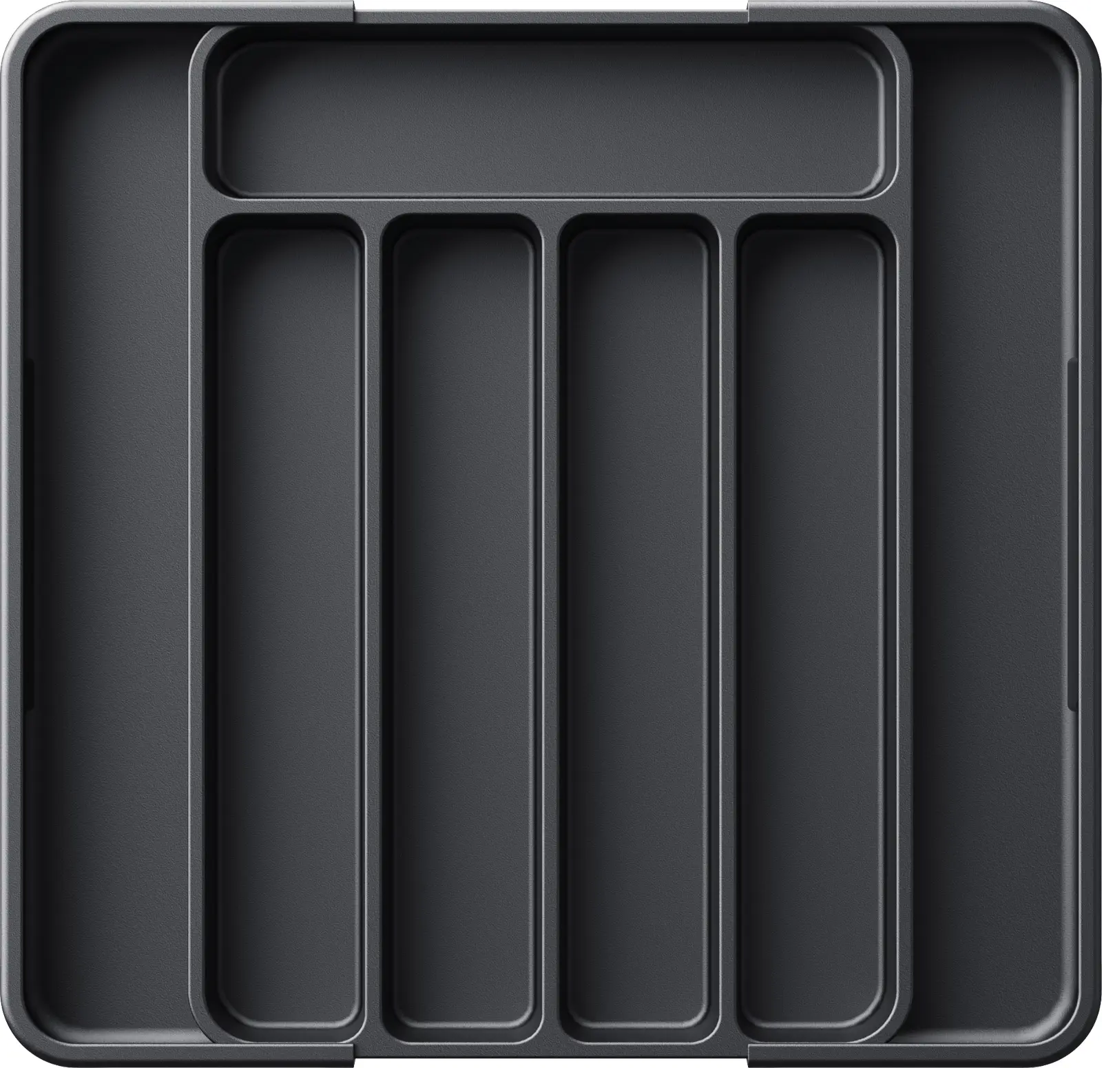Expandable Cutlery Organizer for Kitchen Drawer, Adjustable Utensil Tray for Silverware Storage, Black