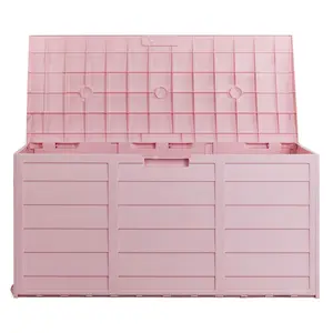 75gal 280L Outdoor Garden Plastic Storage Deck Box Chest Tools Cushions Toys Lockable Seat