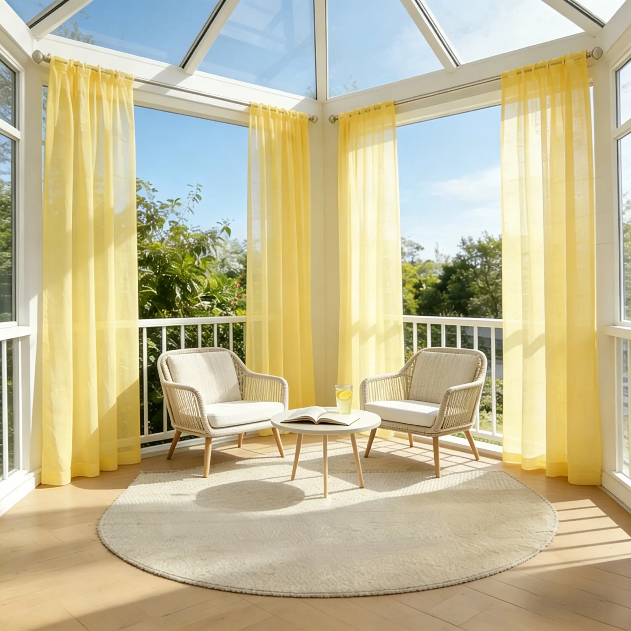 4-Panel Traditional White Transparent Gauze Curtains, Watercolour Flowing Thin Pole Pocket Drapes, Hazy Vision for Living Room Decor & Home Partition Use, Four Panels