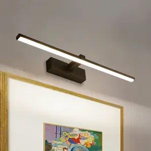 LED wall lamp, modern black/white 40/60cm neutral light, wall lamp, perforated strong wired wall lamp, suitable for living room, bedroom, study, office, hotel, indoor simple home decoration painting lamp, Ambient Lights