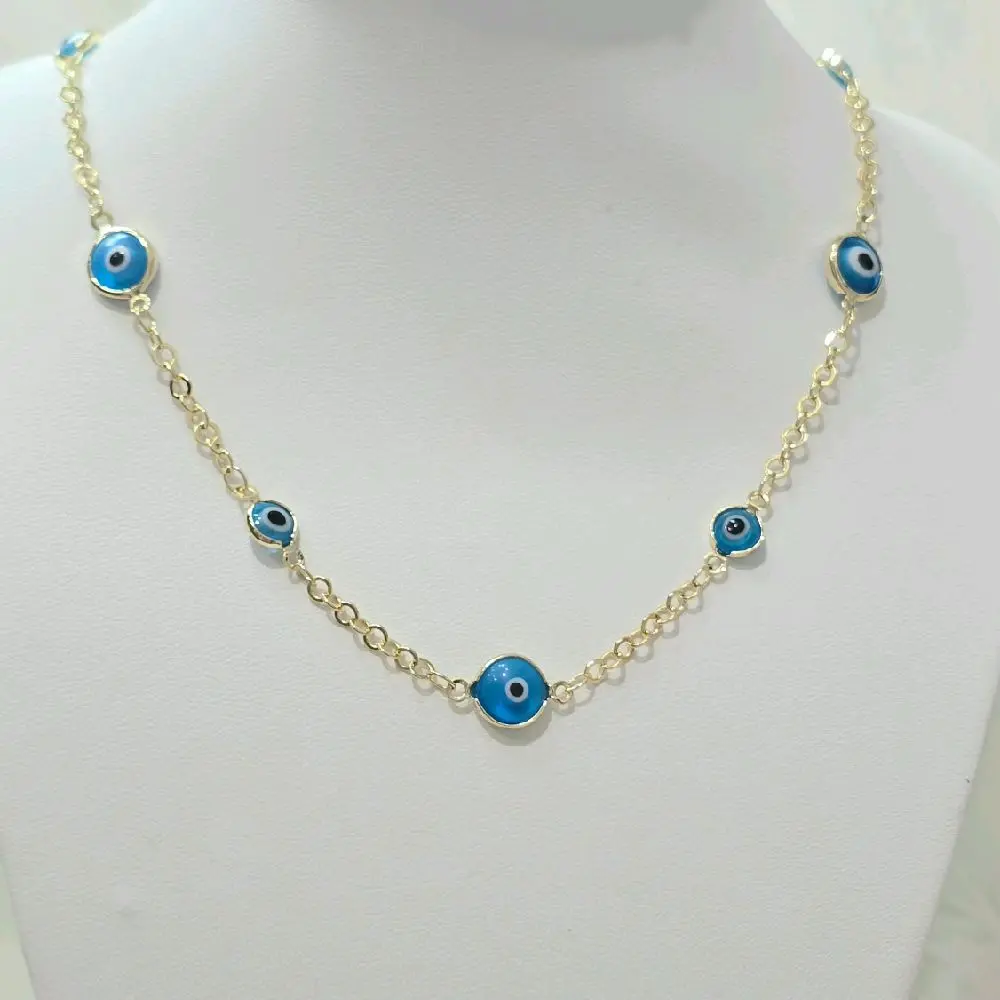 17-19 inch Collar de ojos turcos azules. Laminado de alta calidad