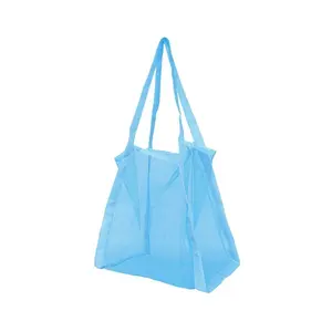 Large Capacity Beach Mesh Bag, Multi-Functional Single Shoulder Pouch, Solid Color Grid Beach Toy Bag, Ideal for Sand and Toys Storage