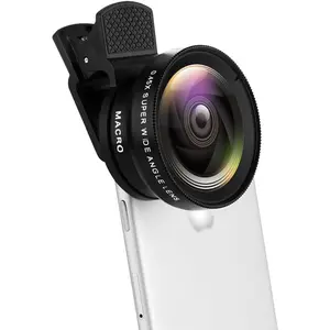 Phone Camera Lens, Professional Attachment Universal Clip on Cell Phone Photography Camera Attachable Mobile Extra 0.45X Wide Angle 12.5X Super Macro Lens Kit for iPhone Android Smartphone