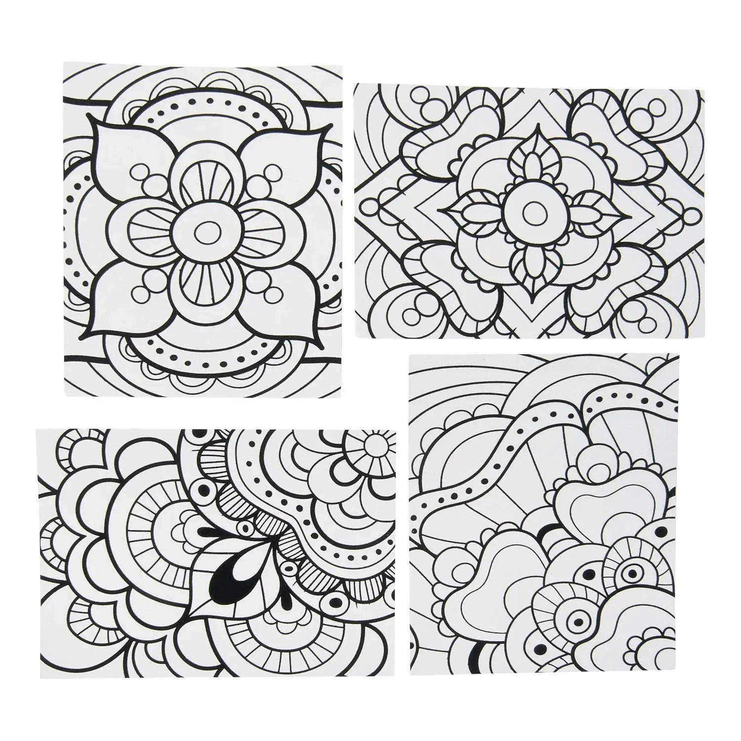 Fuzzy Cardstock Mandala Posters - 8.5" x 11", 24-Pc Art Coloring Craft Set for DIY Design & Self-Expression (Toys & Hobbies)