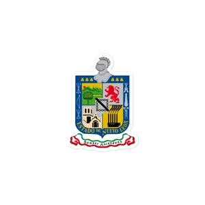 Official Coat of arms of Nuevo Leon Die cut Bubble free stickers, 3"x3", White