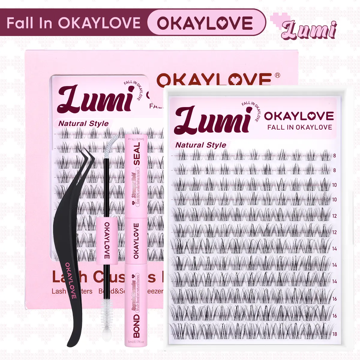 OKAYLOVE  Lumi  Lash Clusters Kit | Natural Babe Lash Look| Wispy Lash Extension Kit for DIY Eyelash at Home for Natural Makeup Girl Gifts #backtoschool #sohochic