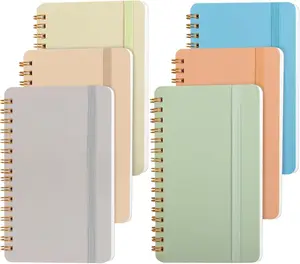 6 PCS Small Spiral Notebook 4x6, Notebooks for Note Taking, Colorful Scheme Spiral Journal Notebook, Work Notebook Small Notebooks 4x6 with Strap, Cute Notebooks for Women 50Sheets/Note Books