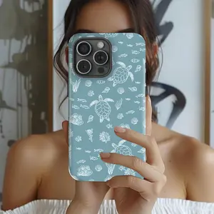 Ocean Theme Phone Case, Cute Sea Turtle, Gift for Beach Lovers 2-in-1 Phone Case with Durable, Shock-Absorbing, and Stylish Design. Compatible with Iphone 11, 12, 13, 14, 15 and 16 Pro Max and Pro Plus Series A new phone case with creative design, perfect