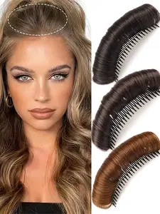 5-inch hair pad. Invisible hair pad for the roots, used for styling hair, high crown, full hairstyle accessory, essential item for women, synthetic hair extension piece, suitable for Halloween, Christmas parties, and both festive and everyday use.