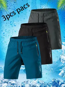 Men's Solid Color Quick Drying Gym Shorts, Breathable Comfortable Workout Bottoms, Men's Sportswear for Gym & Outdoor Activities
