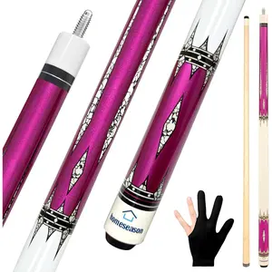 Pool Cues 58 inch Pool Cue Stick with 13mm Fiber Leather tip 20oz 4-Colors for Beginner, Commercial and Home Entertainment