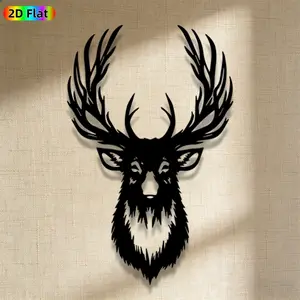 1pc Minimalist Deer Head Metal Wall Art, Minimalist Deer Head Statue Mural, Iron Craft, Perfect for Living Room, Garden, Zoo Corner Decor, Highquality Engraving, Silhouette Wall Decor, Christmas Decor, Ideal Gift for Nature Lovers