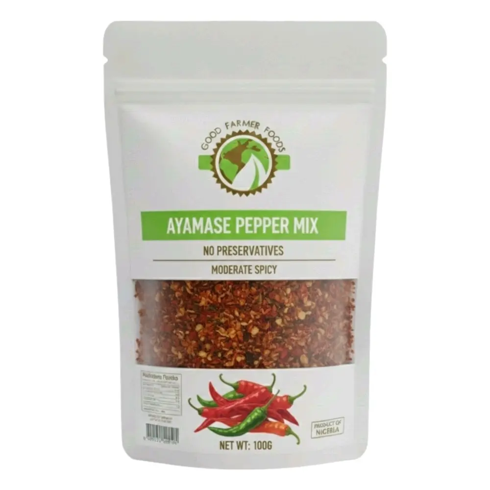GOOD FARMER FOODS Ayamase Pepper Mix | Nigerian Stew| No Preservatives| Dried Peppers| 3.5 oz | Spicy