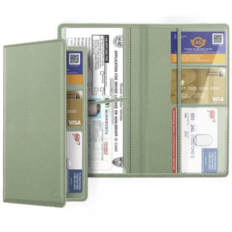 FINPAC PU Leather Holder for Car Registration/Insurance Card/Driver's License, Glove Box Organizer with Visual Window for Quick Access