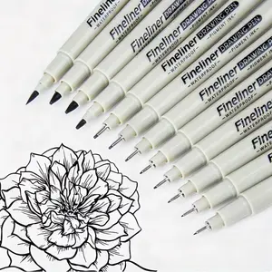 12pcs Sketching Outline Pens, 0.2mm-Br Multiple Tips, Large Capacity Waterproof Ink, Ideal for Tracing, Drawing, Calligraphy, Comics, Drawing Pens Set