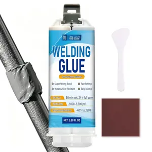 Cold Weld Epoxy Kit Industrial Strength Heavy Duty Casting Adhesive & Metal Repair Putty - Super   Heat Resistant Fills Cracks Holes for Metal Plastic Concrete Ceramic - 3.4oz AB Tubes