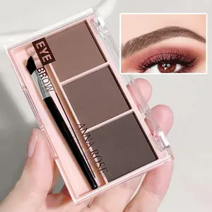 ANNA ROSE Three-color Eyebrow Powder Shadow Palette - Waterproof & Sweat-proof Natural Long-lasting Eyebrow Shape Enhancer