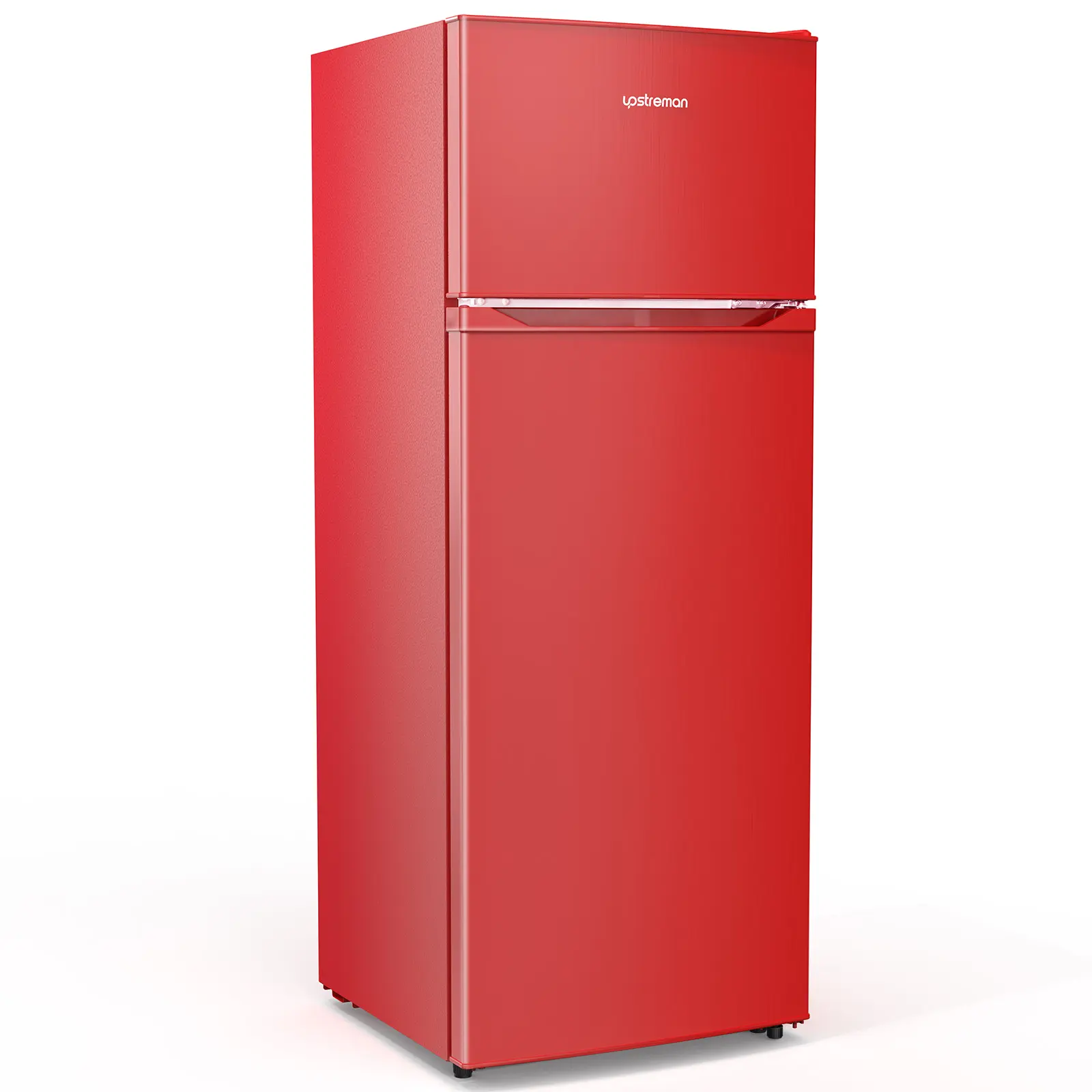 Upstreman 7.7 Cu.Ft. Double-Door Refrigerator-Freezer Appliance - Adjustable Temperature Thermostat, Reversible Door Swing, Energy-Efficient Mini Fridge for Apartments