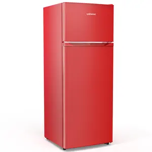 Upstreman mini fridges 7.7 Cu.Ft. Refrigerator with Freezer Double Door Fridge Adjustable Temperature Thermostat Large Capacity Reversible Door Swing Energy-Efficient Compact Mini for Apartment Office Dorm BD75/SD75 Home Appliance