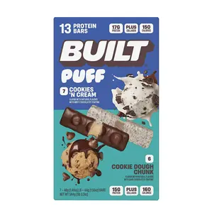 Built Puff Cookies 'N Cream & Cookie Dough Chunk 1.41 oz 13 ct