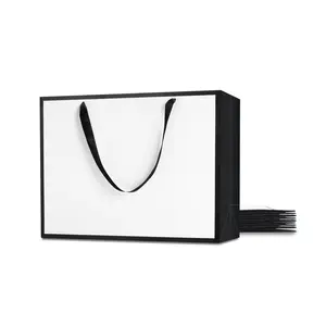 Gift Bags Large10Pcs 16"x12"x16"Extra Large Black and White Gift Bags Bulk Thick Paper Gift Bags for ShoppingPartyBirthdayWeddingRetail