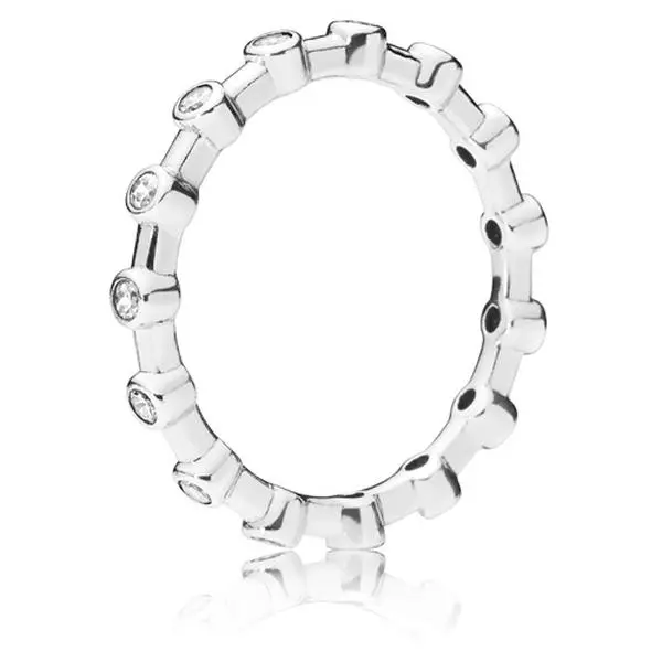 Pandora Dazzling Dots Ring 197718CZ-50, Mixed Metals Jewelry, Stacks, Create Beautiful Stacks, Silver, Unisex