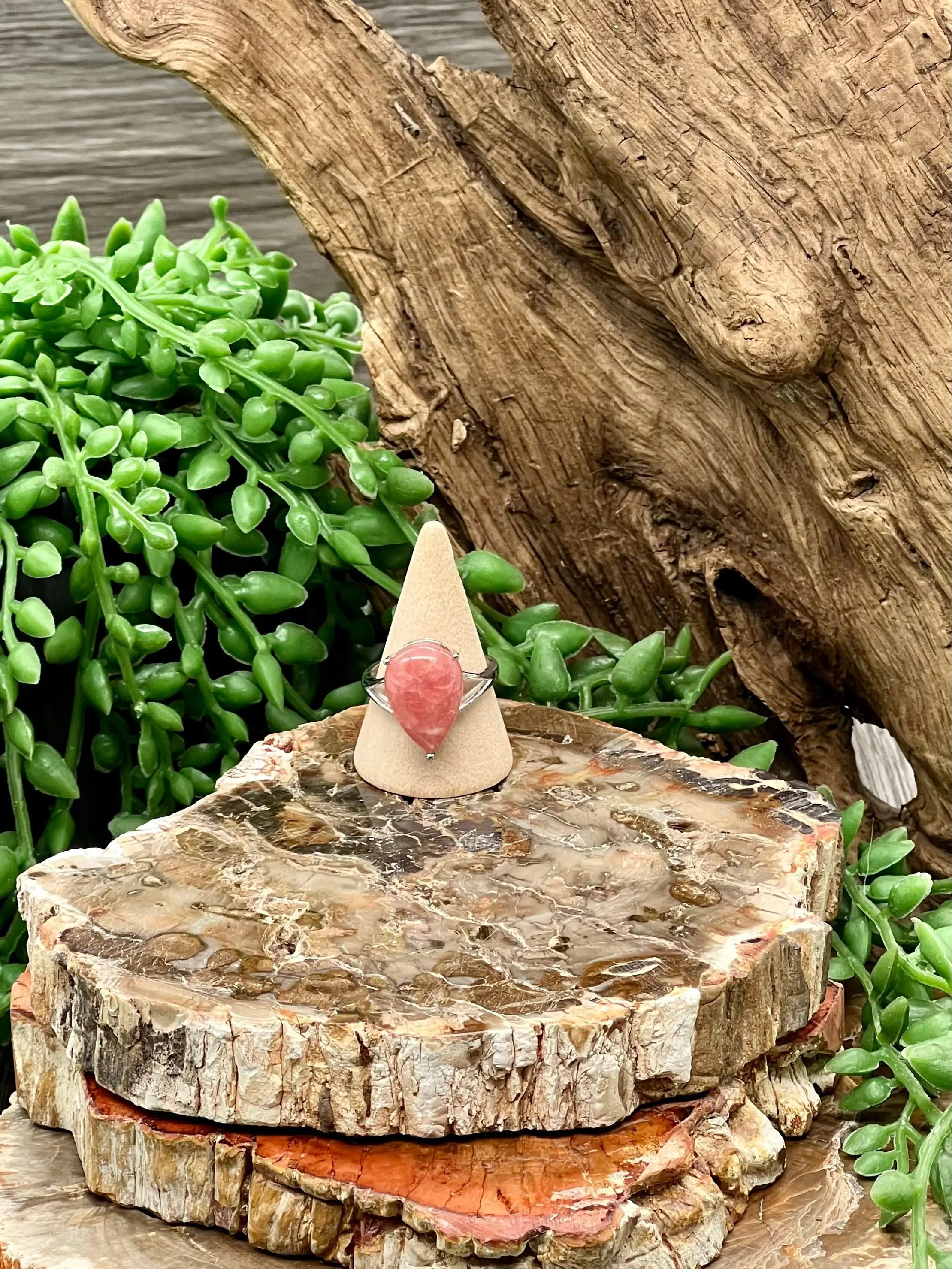 Rhodochrosite Ring