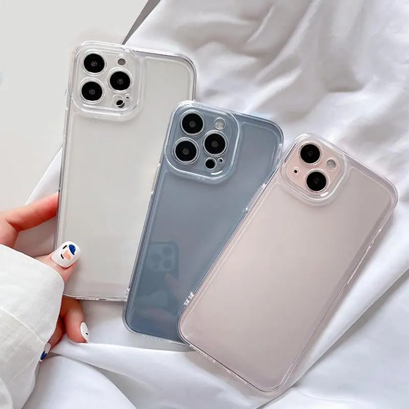 Clear Transparent Phone Case, 3 Counts/set Anti-fall Phone Protector Cover, Shockproof Phone Protective Case Compatible with iPhone 16 15 14 13 12 11 Series