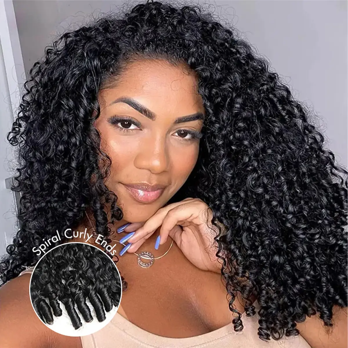 Mscoco Human Hair Half Wig Burmese Curly Wig With Spiral Curly Ends Flip Over Glueless Budget Friendly Summer Wig  #DealsForYouDays