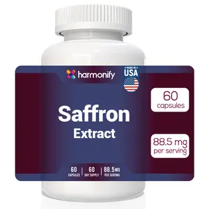 HARMONIFY Saffron Extract 88.5mg per Serving - 60 Capsules - Natural Energy Booster & Mental Clarity Support - Caffeine-Rich Herbal Supplement - Made in USA