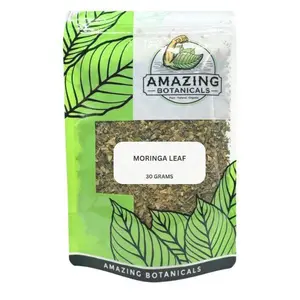 Amazing Botanicals Organic Moringa Leaf Healthcare Herbal Mineral Supplement - Premium Dried Egyptian Valley Leaves, Nutrition Blend, 30g Dietary Wellness Supplement, Herbal Mineral Supplements
