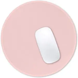 P-MUW014    Mouse Pad, Premium-Textured Small Round Mousepad 8.7 x 8.7 Inch Pink, Stitched Edge Anti-Slip Waterproof Rubber Pretty Cute Computer Mat for Office Home Gaming Laptop Men Women Kids
