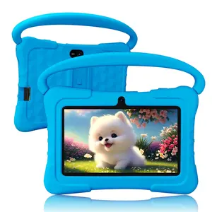 PRITOM 7-Inch Tablet, 32G Android Tablet with Silicone Protective Case & Stand, Cute Tablet for Home Office, Dual Camera Tablet