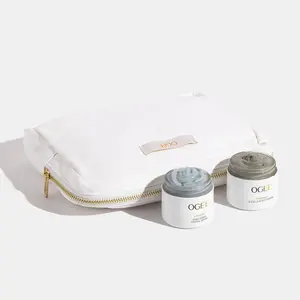 Ogee Double Mask - Glacial Clay Detox Mask, Indigo Dream Renewal Cream Hyaluronic Acid & Aloe for Skincare, Detox & Calming Benefits