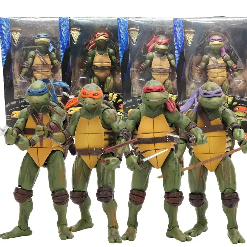 Funny NECA Teenage Mutant Ninja Turtles TMNT Leonardo Raphael Donatello Figure Model Turtle Ninja Movie