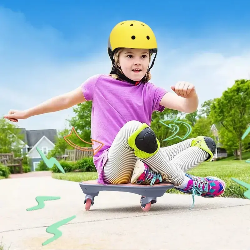 3-in-1 Scooter Board for Kids 4+ | ASTM Safety Certified with Anti-Roll Wheels & Adjustable Seat | Indoor/Outdoor Balance Trainer | Developmental Toys Birthday Gifts (Pink/Yellow) summerwins