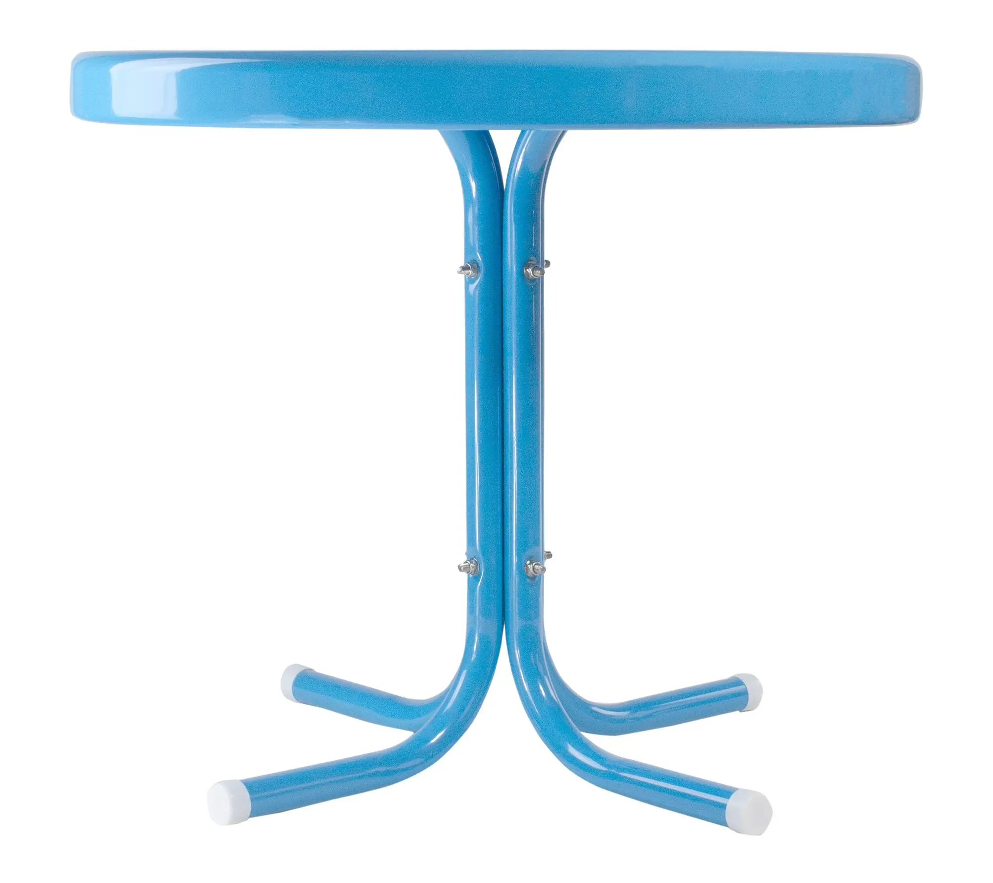 Northlight 22" Round Retro Steel Tulip Turquoise Side Table